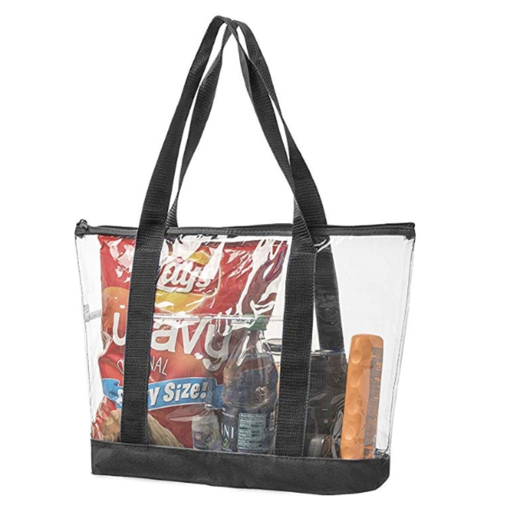 Clear Vinyl Tote Bags Shoulder Handbag For Stadium